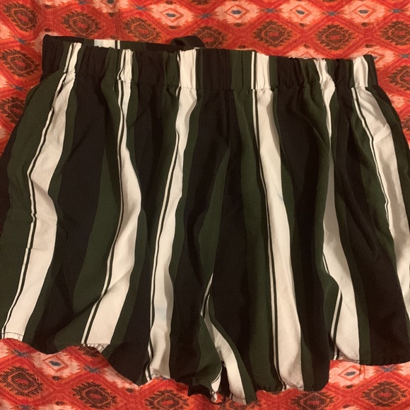 Revamped Striped Rayon Shorts - Picture 2 of 6